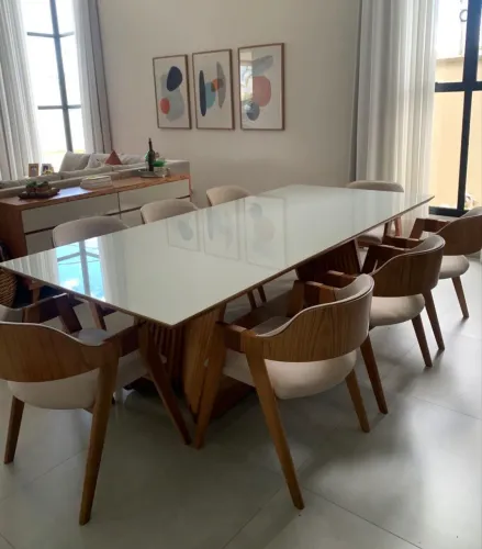 Mesa de Jantar 2,60 com 8 Poltronas NOVO