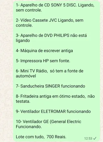 Lote da aparelhos eletrônicos antigos!