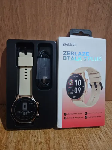 Relógio SmartWatch Zebalze btalk 3 plus Bege Novo