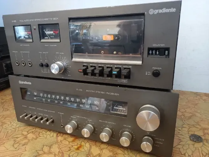 O LENDÁRIO GRADIENTE S96 - RECEIVER + TAPE DECK - precisa revisão