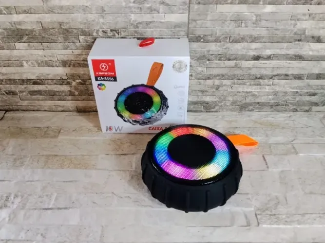 Caixa de Som Pneu Bluetooth Recarregável Led RGB Portátil
