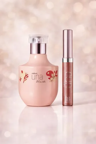 Perfume una blush + batom nude 2-C