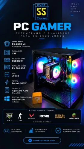 PC Gamer Xeon E5-2680 v4 + RX 560 4GB