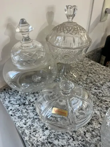 3 bombonieris de cristal vintage