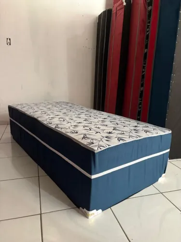 Cama box solteiro nova mola espuma alta 