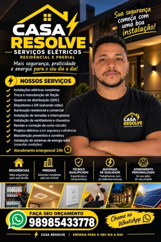 Eletricista residencial, predial, automação e industrial.