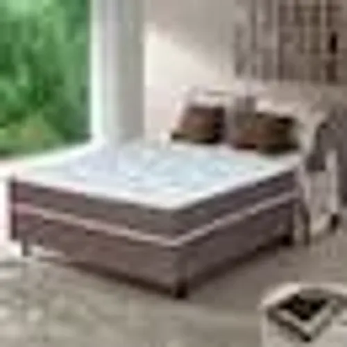 Cama Box Conjugada Casal Umaflex New Florença com Molas Ensacadas 55x138x188cm - Marrom