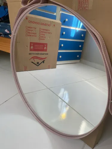 Espelho redondo grande 60cm Rosa