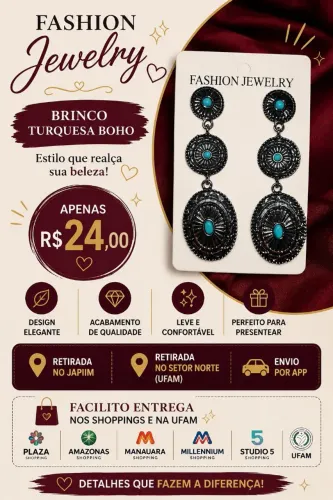 Brinco Turquesa Boho