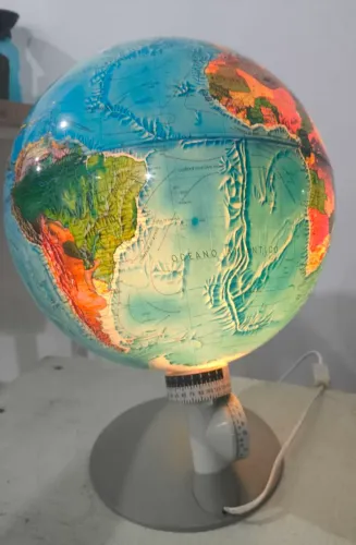 Raro Globo Terrestre Luminoso Clássico de 1978 - Com Manual Original (Colecionador)