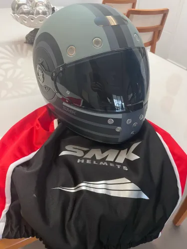 Capacete SMK Vintage/Retro + Viseira Fumê