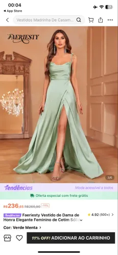 Vestido de formatura verde
