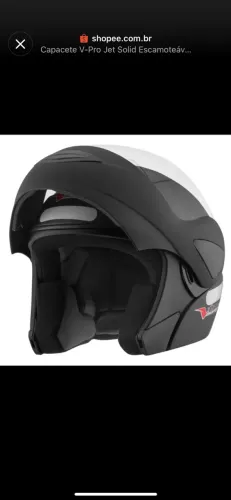 Capacete tipo Robocop Pro Tork V-Pro Jet preto fosco