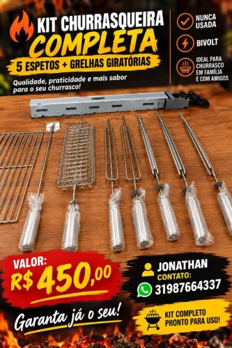 Churrasqueira giratória elétrica