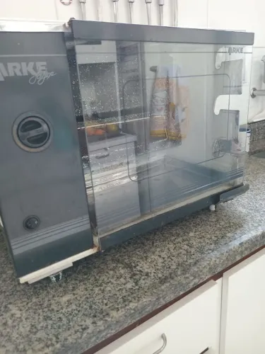 Churrasqueira giratória elétrica e a gás 3 espetos