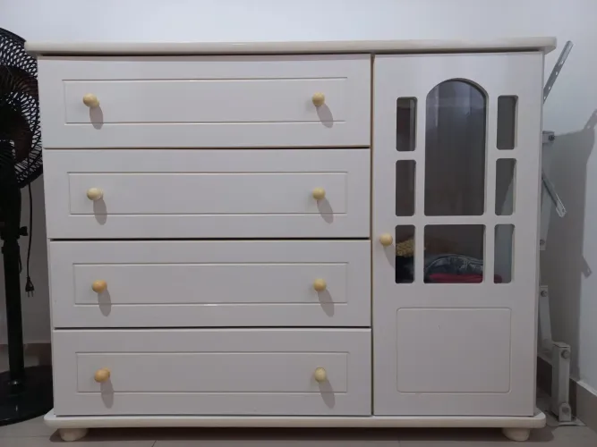 Comoda sapateira branca + Cama Solteiro