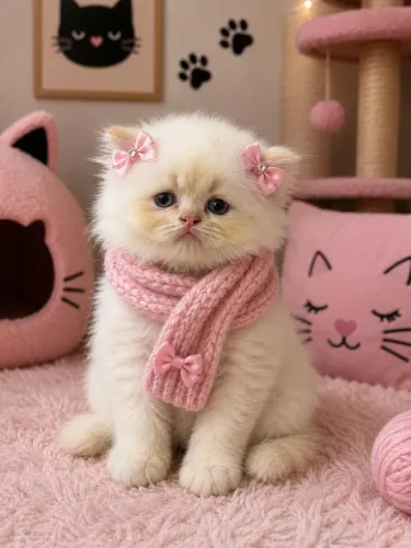 Filhote de Gato Persa Fêmea c/Pedigree ( Olhos Azuis )