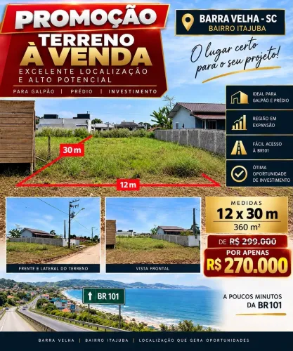 Lindo Terreno, pronto para construir em Itajuba, Próximo a praia do Grant