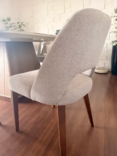 4 Cadeiras de Jantar Estofadas Design Moderno Madeira