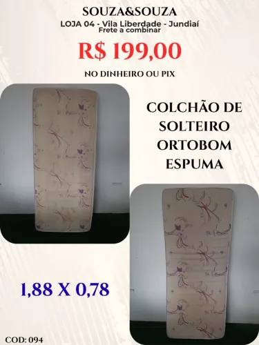 Colchão de espuma solteiro