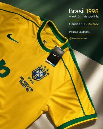 Camisa do Brasil 1998 Rivaldo n. 10
