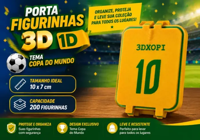 Estojo Porta Figurinhas Copa do Mundo, Personalizável, Frete grátis e Brinde