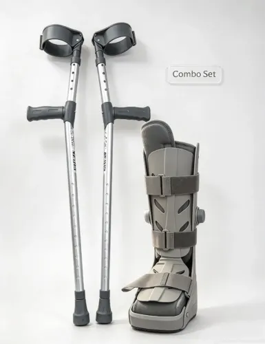 Kit Combo = Muletas Articuladas + Bota Imobilizadora
