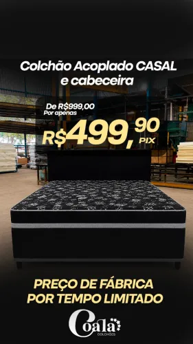CAMA BOX COM COLCHÃO DIRETO DA FÁBRICA - CABECEIRA DE BRINDE
