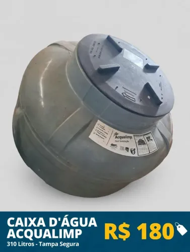 Caixa d'água Acqualimp 310 litros por R$180,00.<br>