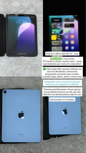 Apple - iPad Air 5 M1 64 GB (Wi-Fi) - Azul