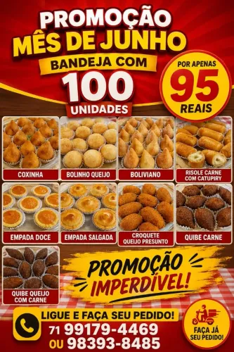 Salgados festa centro por 95.00 venha garanta seu pedido  faço entrega 