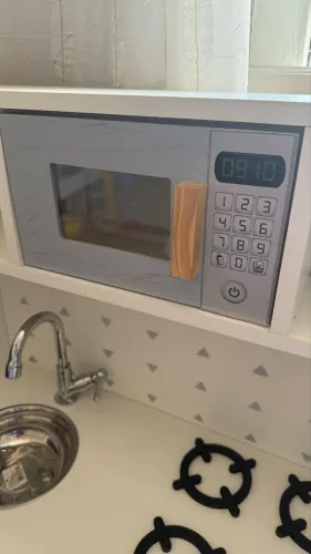 Cozinha Infantil de Madeira Completa (Fogão, Pia, Microondas e Armários)