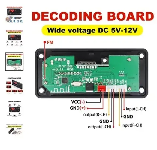 PLACA DE SOM - DECODIFICADORA MP3 - FM AUXILIAR (FAZEMOS ADAPTAÇÃO)