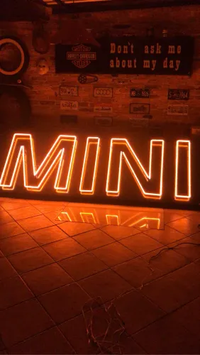 Placa Neon Mini Cooper 