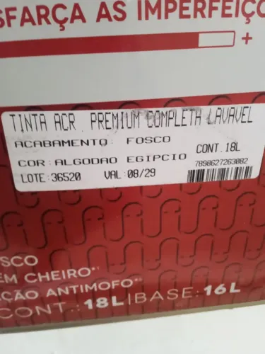 Lata de tinta marfim algodão egípcio
