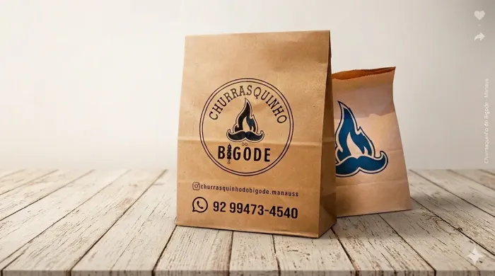 Personalização de embalagens tipo saco kraft