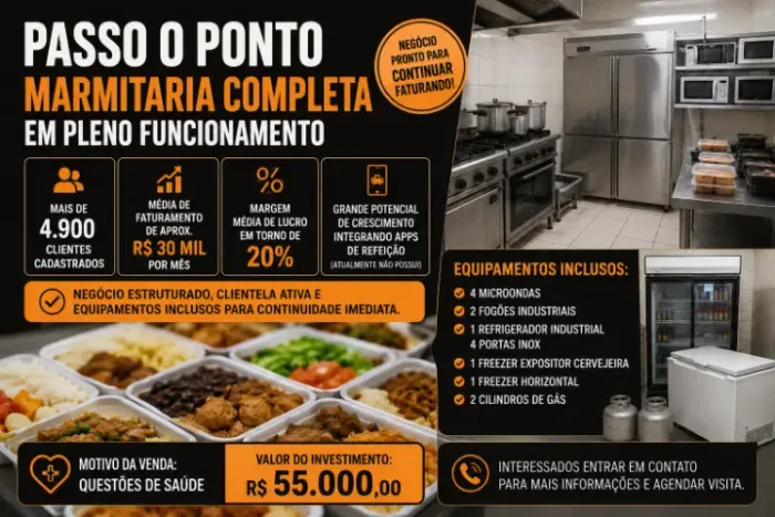 Passo Marmitaria Completa Faturando | 4.900 Clientes Cadastrados