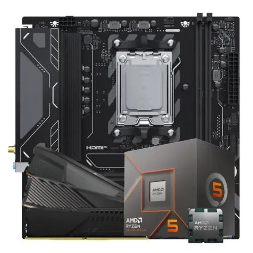 Kit Upgrade, AMD Ryzen 5 8400F, Placa Mãe Chipset b850, 16GB DDR5 2X8