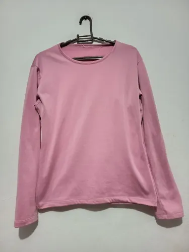 Blusa manga longa rosa peluciada g