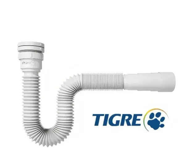 Sifão plástico sanfonado universal Tigre para pias e tanques - Novo a pronta entrega