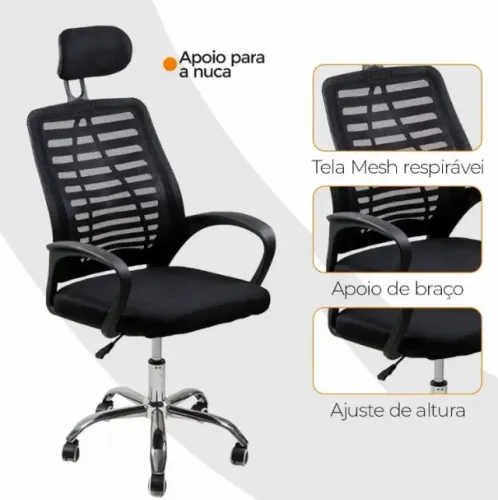 Cadeira de escritório Oficial Webshop Diretor Mesh Dir360 ergonômica