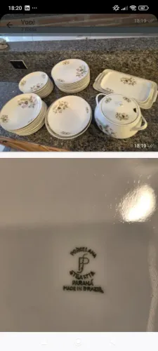 Aparelho De Jantar Porcelana Steatita Antiga