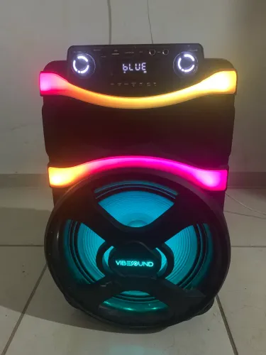 Caixa de som Vibe Sound 800W RMS Bluetooth (potente + LED)