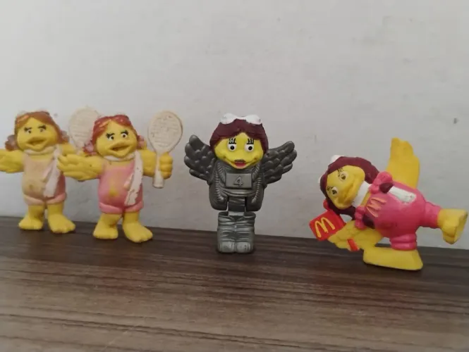 Lote 4 Bonecos Miniatura Birdie Mcdonalds Antigos Anos 90 2000