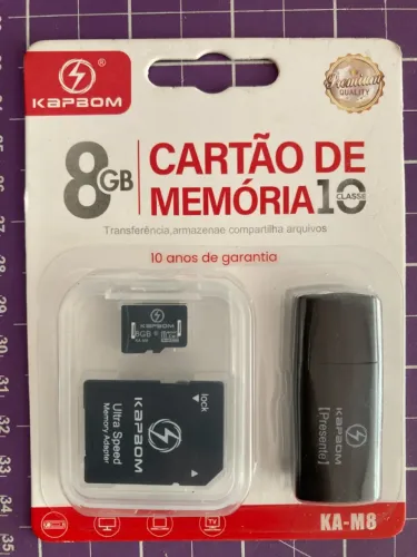 Cartão De Memória 8gb Alta Velocidade Com Adaptador Sd E Usb