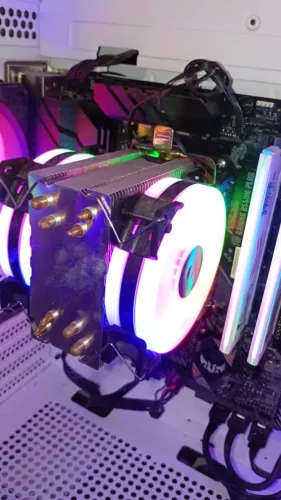 AIR COOLER DUAL FAN RGB BARATO ( 4 HIPES)