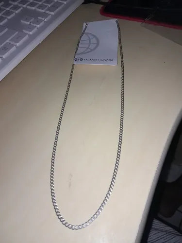 Cordão de prata 60 cm elo grummet