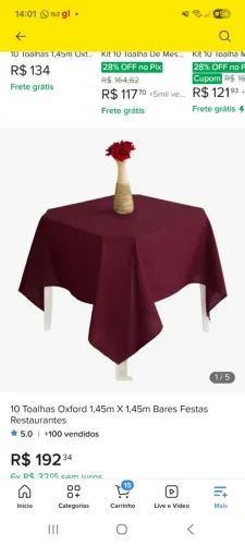 Vendo 50 toalhas para eventos cor vinho pontal