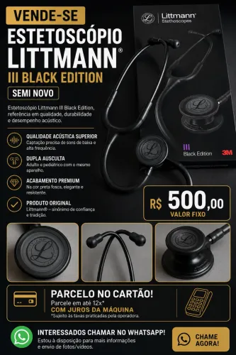 Estetoscópio Littmann III Black Edition