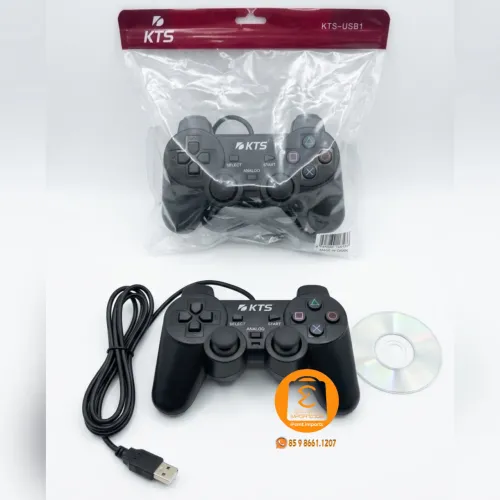 Joystick Controle Gamer com fio USB para Computador, PC, Notebook, TV televisão etc